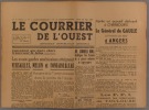 Le Courrier de l'Ouest. Première année - N° 2. Le Général de Gaulle arrivera ce soir à Angers.. LE COURRIER DE L'OUEST 