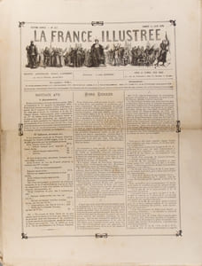 La France illustrée N° 237. Gravures intérieures : Parcs à huitres à Cancale - Rue Moussy à Paris - La fenaison - Courses de Longchamps à Paris…