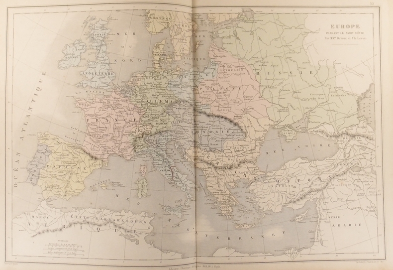 Carte de l'Europe pendant le XVIIIe siècle. Carte extraite de l'Atlas universel et classique de géographie ancienne, romaine, du moyen âge, moderne et ...