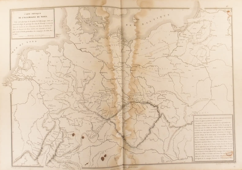 Carte physique de l’Allemagne du nord. Carte extraite de l'Atlas universel et classique de g&eacute;ographie ancienne, romaine, du moyen &acirc;ge, moderne et ...