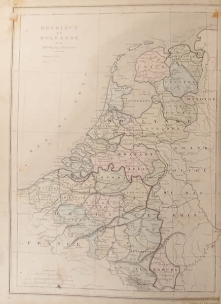 Carte de la Belgique et de la Hollande. Carte extraite de l'Atlas universel et classique de g&eacute;ographie ancienne, romaine, du moyen &acirc;ge, moderne et ...