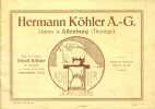 Brochure publicitaire présentant les modèles de machines à coudre de la marque Köhler A.-G, usines à Altenburg (Thuringe).. CATALOGUE KOHLER 