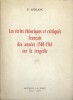 Les écrits théoriques et critiques français des années 1540-1561 sur la tragédie.. LEBLANC P. 