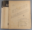 Revue publiée par la Fédération anarchiste. Numéros 1 à 6 (tête de collection).. ETUDES ANARCHISTES 1948-1950 