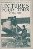 Lectures pour tous. 1er mai 1915. Nombreux articles sur la guerre. 5000 exemplaires de ce numéro sont distribués sur le front.. LECTURES POUR TOUS. ...