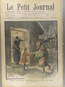 Le Petit journal - Supplément illustré N° 895 : La fête des rois.(Gravure en première page). Gravure en dernière page: Une vache affolée emporte la mariée sur son dos.