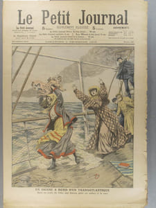 Le Petit journal - Supplément illustré N° 837 : Drame à bord d'un transatlantique (Gravure en première page). Gravure en dernière page : Bateau de Cancale assailli par des pieuvres.