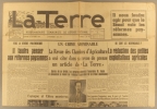 La Terre. N° 40. Hebdomadaire communiste de défense des paysans de France. Première année.. LA TERRE 