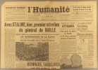 L'Humanité. Nouvelle série N° 94. Organe central du Parti communiste français.. L'HUMANITE 