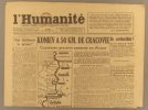 L'Humanité. Nouvelle série N° 132. Organe central du Parti communiste français.. L'HUMANITE 