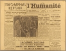 L'Humanité. Nouvelle série N° 267. Organe central du Parti communiste français.. L'HUMANITE 