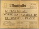 L'Humanité. Tract d'une page. Organe central du Parti communiste français.. L'HUMANITE 