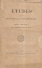 Etudes publiées par des Pères de la Compagnie de Jésus. Table générale des années 1888 à 1900.. ETUDES - TABLE GENERALE 