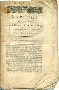 Rapport fait au nom de la Commission des cinq sur la conjuration du 13 vendémiaire.