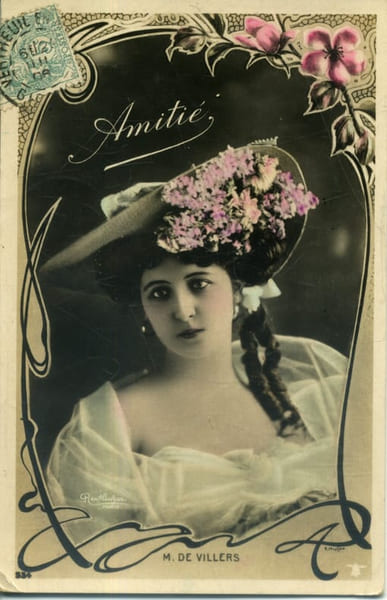Carte postale repr&eacute;sentant l'actrice M. De Villers.. VILLERS M. de Photo Reutlinger.