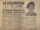 Le Courrier de l'Ouest. Première année N° 27. Les Allemands abandonneraient la ligne Siegfried.. LE COURRIER DE L'OUEST 