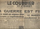 Le Courrier de l'Ouest. Deuxième année N° 188. La guerre est finie.. LE COURRIER DE L'OUEST 