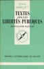 Textes sur les libertés publiques.. MASCLET Jean-Claude 