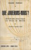 Que jouerons-nous? Répertoire analytique de pièces de théâtre.. PORTANT Claude 