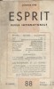 Esprit N° 88. Revue internationale. E. Mounier, Nicolas Berdiaeff, Rilke, Armand Robin, Jean Lacroix…. ESPRIT 