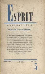 Revue Esprit. 1963, numéro 5. Numéro spécial consacré à la vieillesse et au vieillissement.
