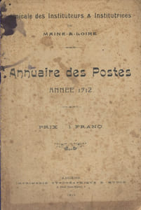 Annuaire des postes. Année 1912. Liste détaillée des postes d'enseignement primaire de toutes les communes du département.