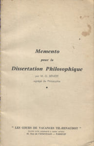 Mémento pour la dissertation philosophique.