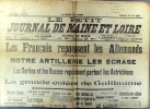 Les Français repoussent les Allemands. Notre artillerie les écrase.. LE PETIT JOURNAL DE MAINE ET LOIRE 44e année 