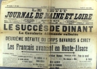Le succès de Dinant… Les Français avancent en Haute-Alsace.. LE PETIT JOURNAL DE MAINE ET LOIRE 44e année 