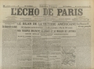 L'écho de Paris. N° 12448 du 15 septembre 1918. Le bilan de la victoire américaine.. L'ECHO DE PARIS 