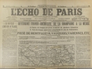 L'écho de Paris. N° 12460 du 27 septembre 1918. Offensive franco-américaine de la Champagne à la Meuse.. L'ECHO DE PARIS 