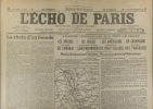 L'écho de Paris. N° 12462 du 29 septembre 1918.. L'ECHO DE PARIS 