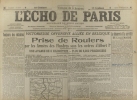 L'écho de Paris. N° 12478 du 15 octobre 1918.. L'ECHO DE PARIS 