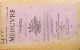 Mercure de France N° 297. Articles de Danielle Plan, Rouveyre, Jean de Gourmont, Frédéric Raisin, Henriette Charasson, Félix Salten…. MERCURE DE ...