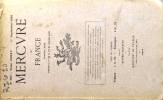 Mercure de France N° 509. Articles de Marcel Rouff, Etienne Fournol, Henri Clouard, J. Kessel, Louis Dumur…. MERCURE DE FRANCE 
