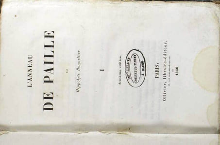 L'anneau de paille. Tome 1 seul.