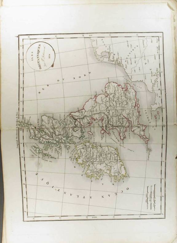 Iles britanniques. (Carte dressée en 1834).. DELAMARCHE Félix 
