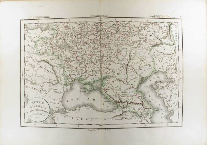 Russie d'Europe. Partie m&eacute;ridionale. (Carte dress&eacute;e en 1835).. DELAMARCHE F&eacute;lix 