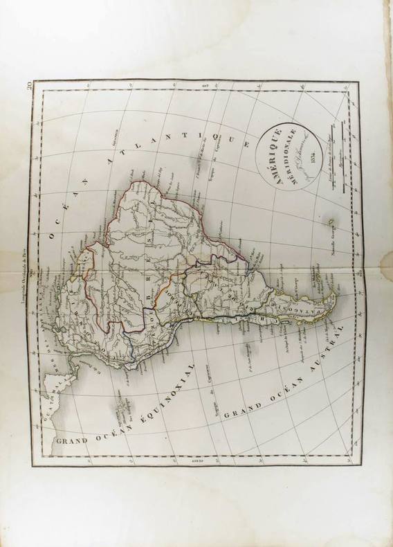 Amérique méridionale. (Carte dressée en 1834).. DELAMARCHE Félix 