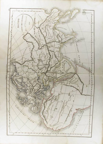 Monde connu des anciens. (Carte dress&eacute;e en 1834).. DELAMARCHE F&eacute;lix 