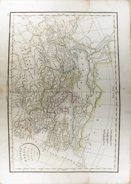 Imperii Romani Tabula Augusti principatu. Carte de l'Empire romain sous Auguste. (Carte dress&eacute;e en 1833).. DELAMARCHE F&eacute;lix 