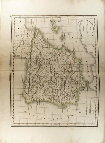 Hispanae Antiquae Tabula. (Carte dress&eacute;e en 1834).. DELAMARCHE F&eacute;lix 