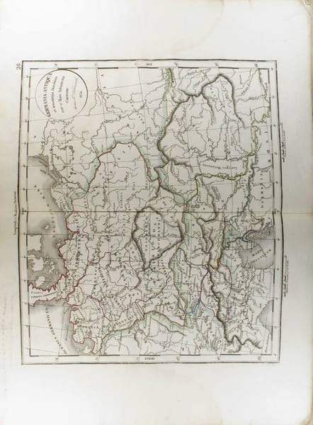 Germania Antiqua et Regiones Danubium inter et Mare Adriaticum Contentoe. (Carte dress&eacute;e en 1834).. DELAMARCHE F&eacute;lix 