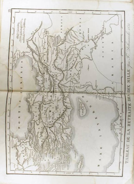 Tableau de la retraite des dix mille (Carte dress&eacute;e en 1834).. DELAMARCHE F&eacute;lix 