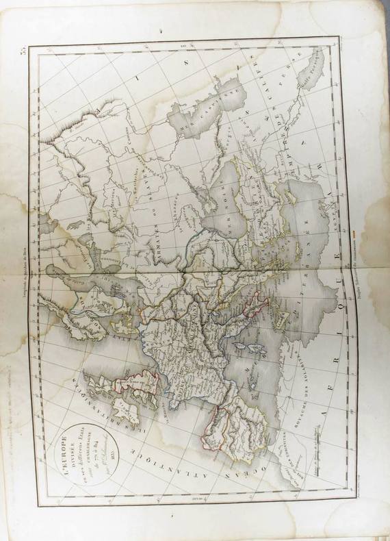L'Europe divisée en ses différents états sous Charlemagne. (Carte dressée en 1834).. DELAMARCHE Félix 
