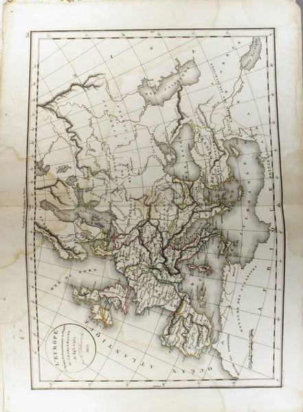 L'Europe &agrave; l'&eacute;poque du d&eacute;membrement de l'Empire de Charlemagne. (Carte dress&eacute;e en 1835).. DELAMARCHE F&eacute;lix 
