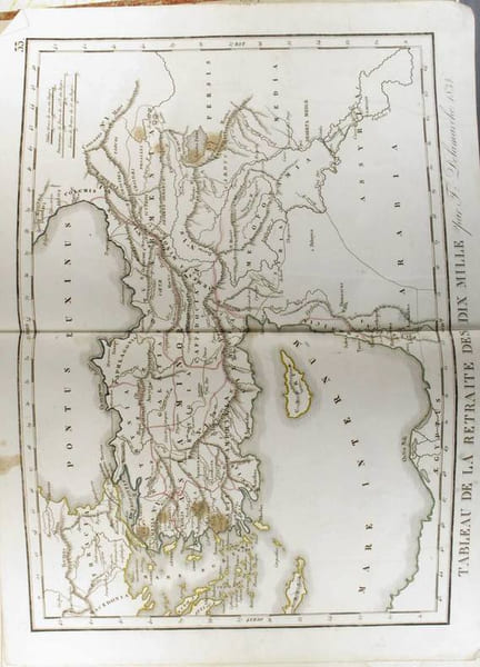 Tableau de la retraite des dix mille (Carte dress&eacute;e en 1834).. DELAMARCHE F&eacute;lix 