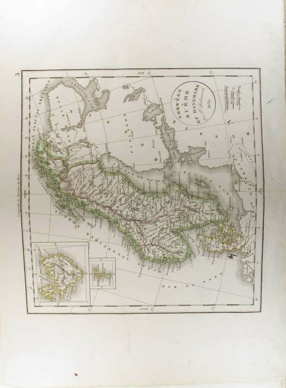 Norwège, Suède et Danemark. (Carte dressée en 1834).. DELAMARCHE Félix 