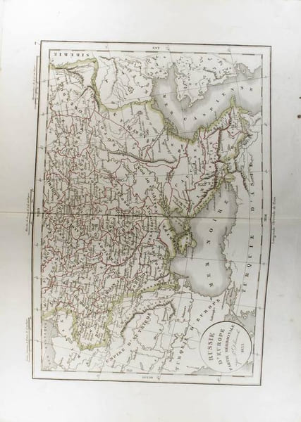 Russie d'Europe. Partie m&eacute;ridionale. (Carte dress&eacute;e en 1833).. DELAMARCHE F&eacute;lix 