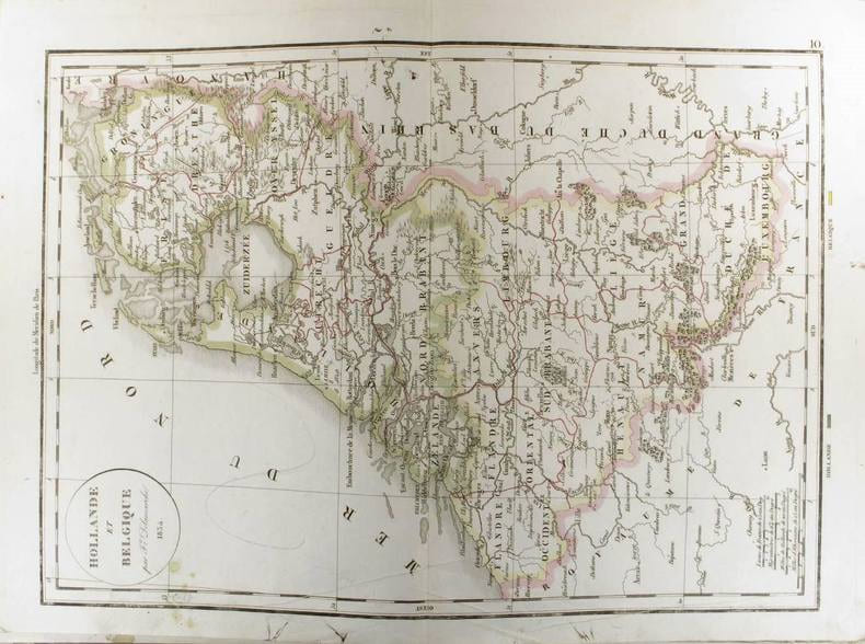 Hollande et Belgique. (Carte dress&eacute;e en 1834).. DELAMARCHE F&eacute;lix 